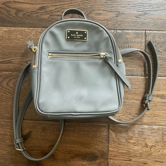 kate spade charcoal gray mini backpack with gold hardware Kate Spade Schuyler Mini Backpack for Women – Black  main image 2